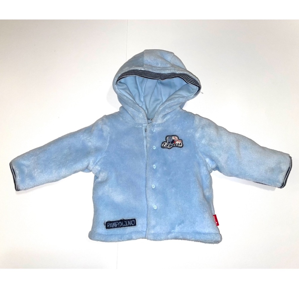 Pampolina‎ Soft Cozy Light Blue Snap Baby Hoodie Jacket 6 Months NWT